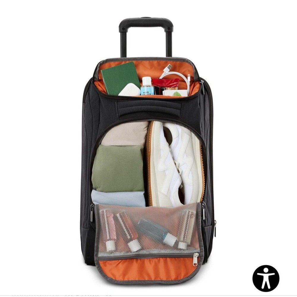 Ebags Mother Lode Convertible Carry-On Suitcase Expandable Wheels Graphite Gray